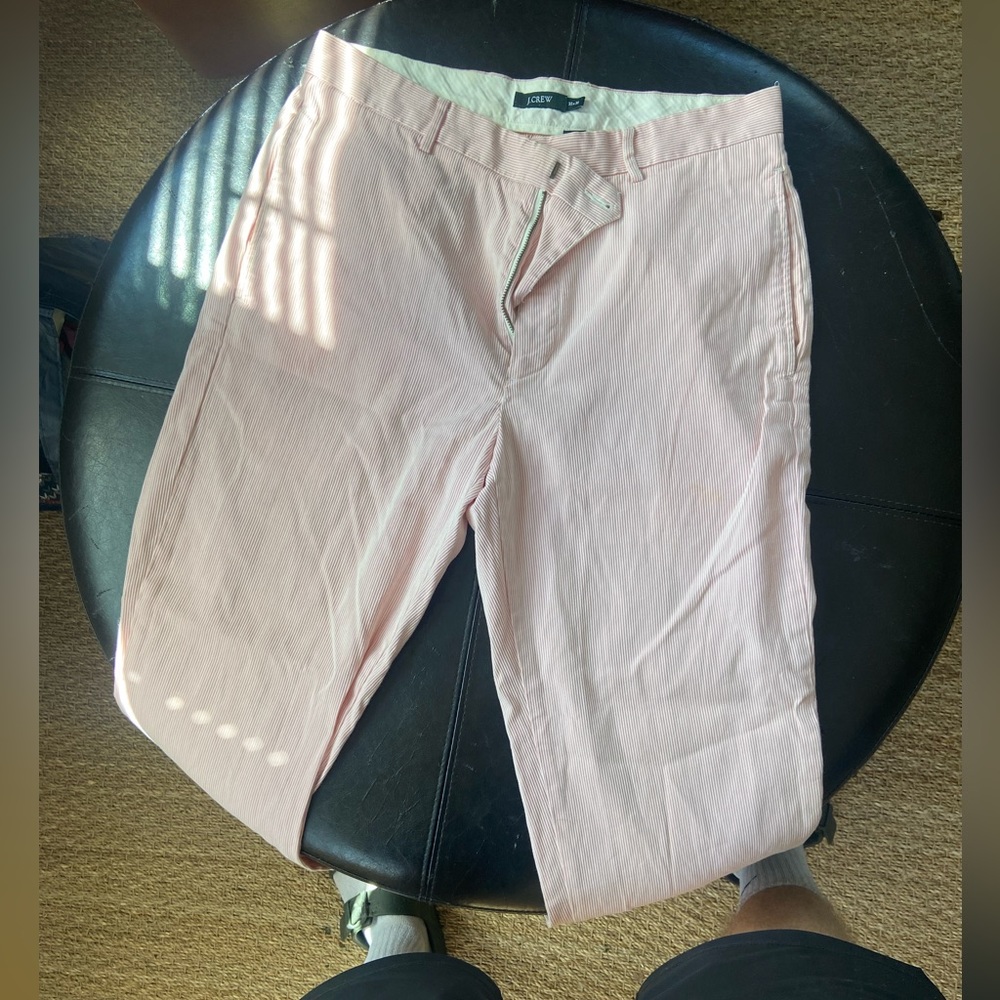 J crew pink seersucker pants 32x30